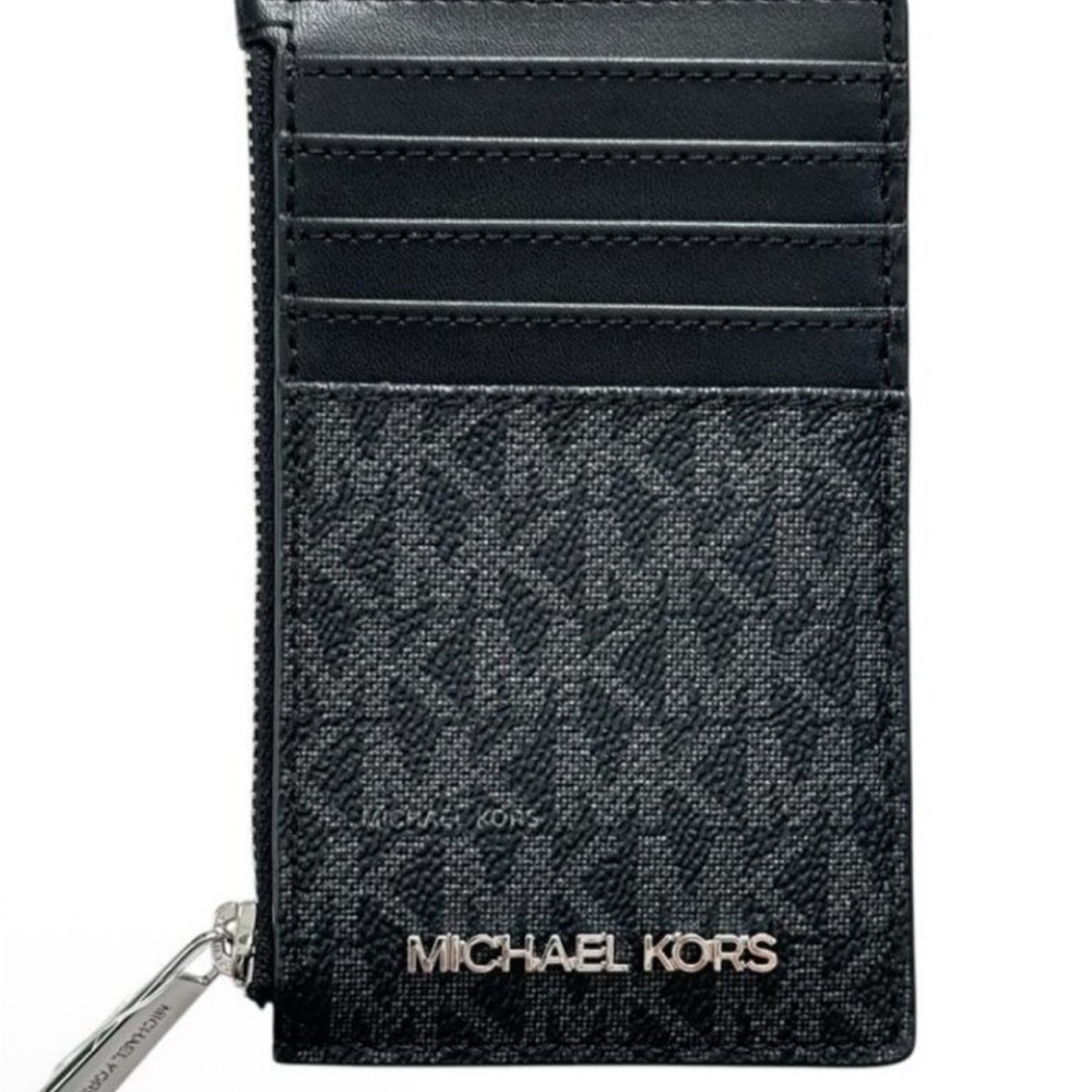 Michael Kors Black Key Card Holder Sleek Design